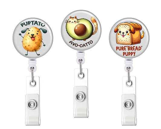 Fun Food Button Badge Reel