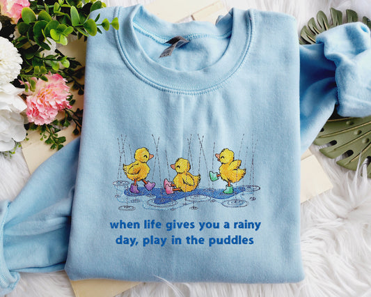 Chicks in the Paddle Embroidered Crewneck Sweatshirt