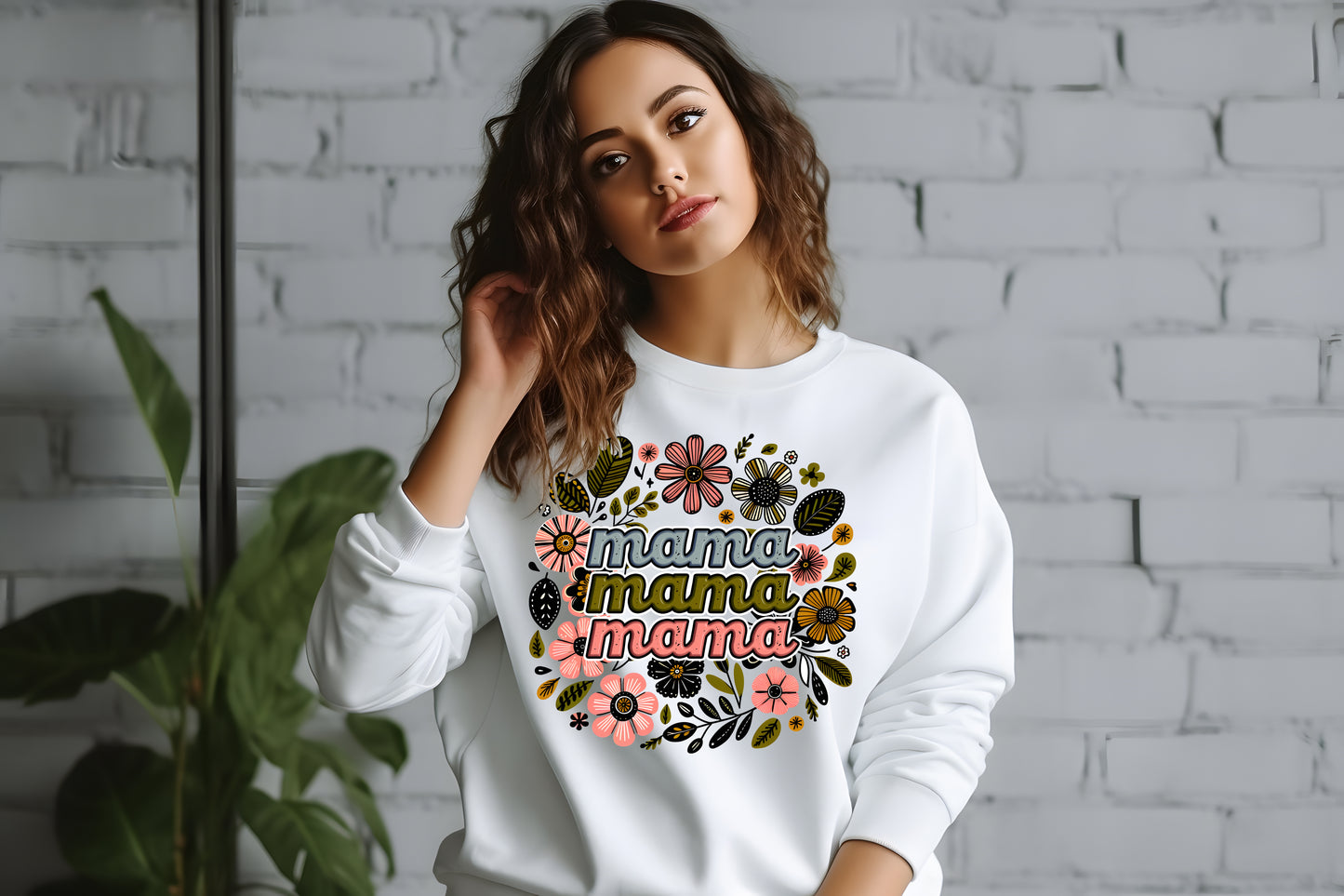 Mama Floral Crewneck Sweatshirt