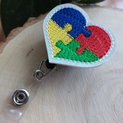 Autism Heart  Badge Reel