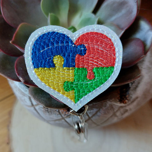 Autism Heart  Badge Reel