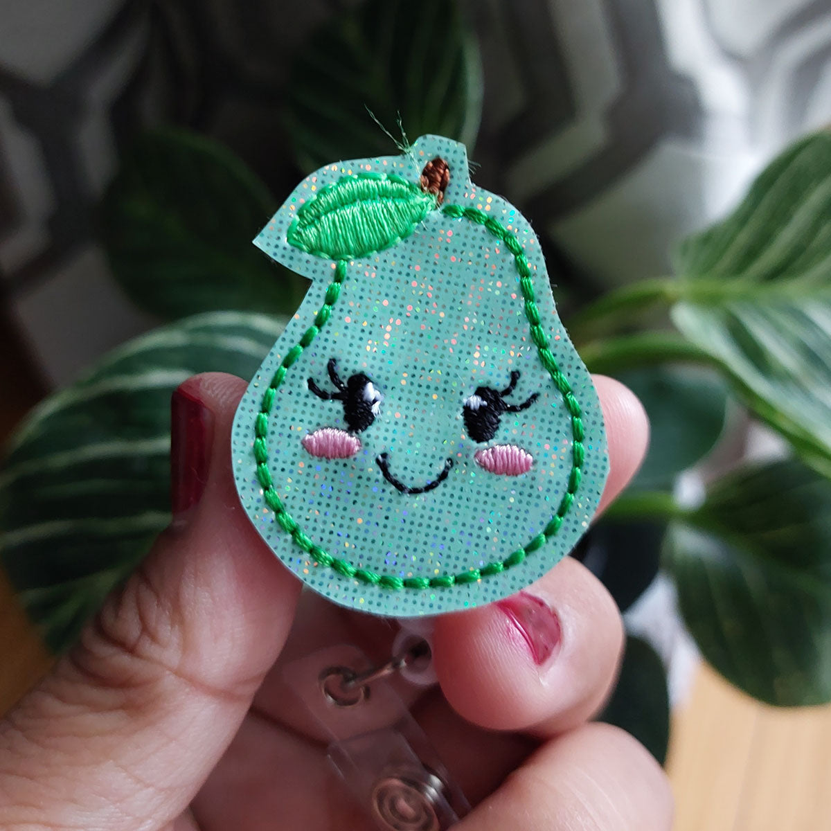 Pear Fruit Badge Reel