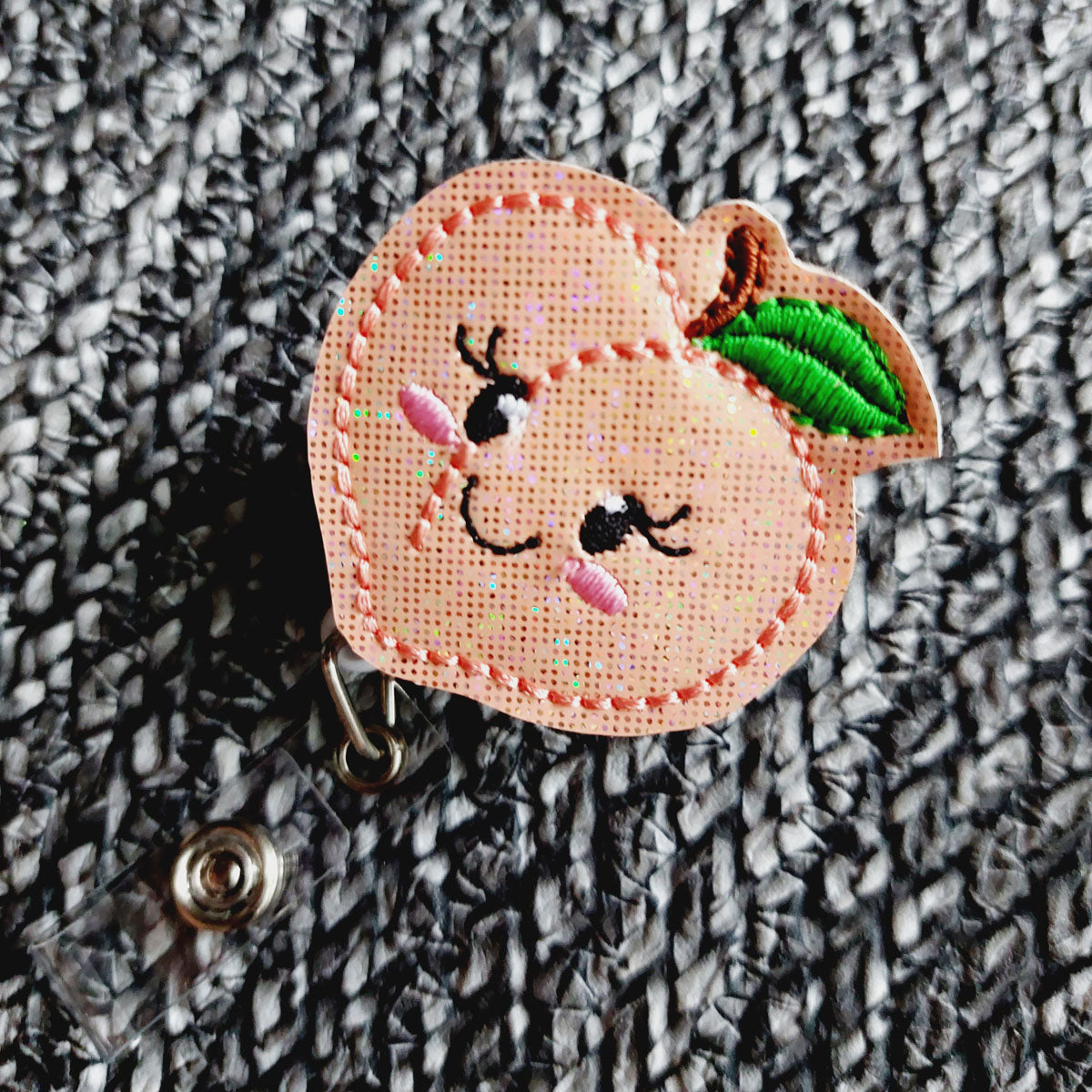 Peach Badge Reel