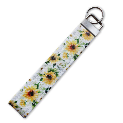 Yellow Floral Wristlet Keychain