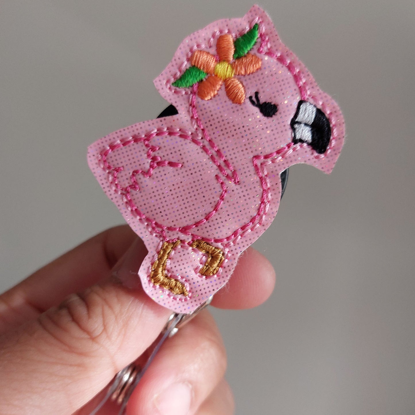 Flamingo Badge Reel