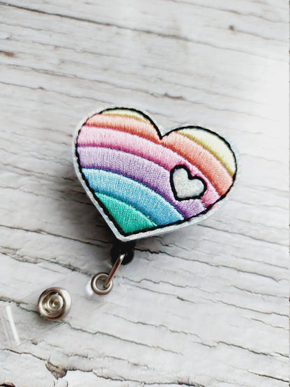 Heart Rainbow Badge Reel