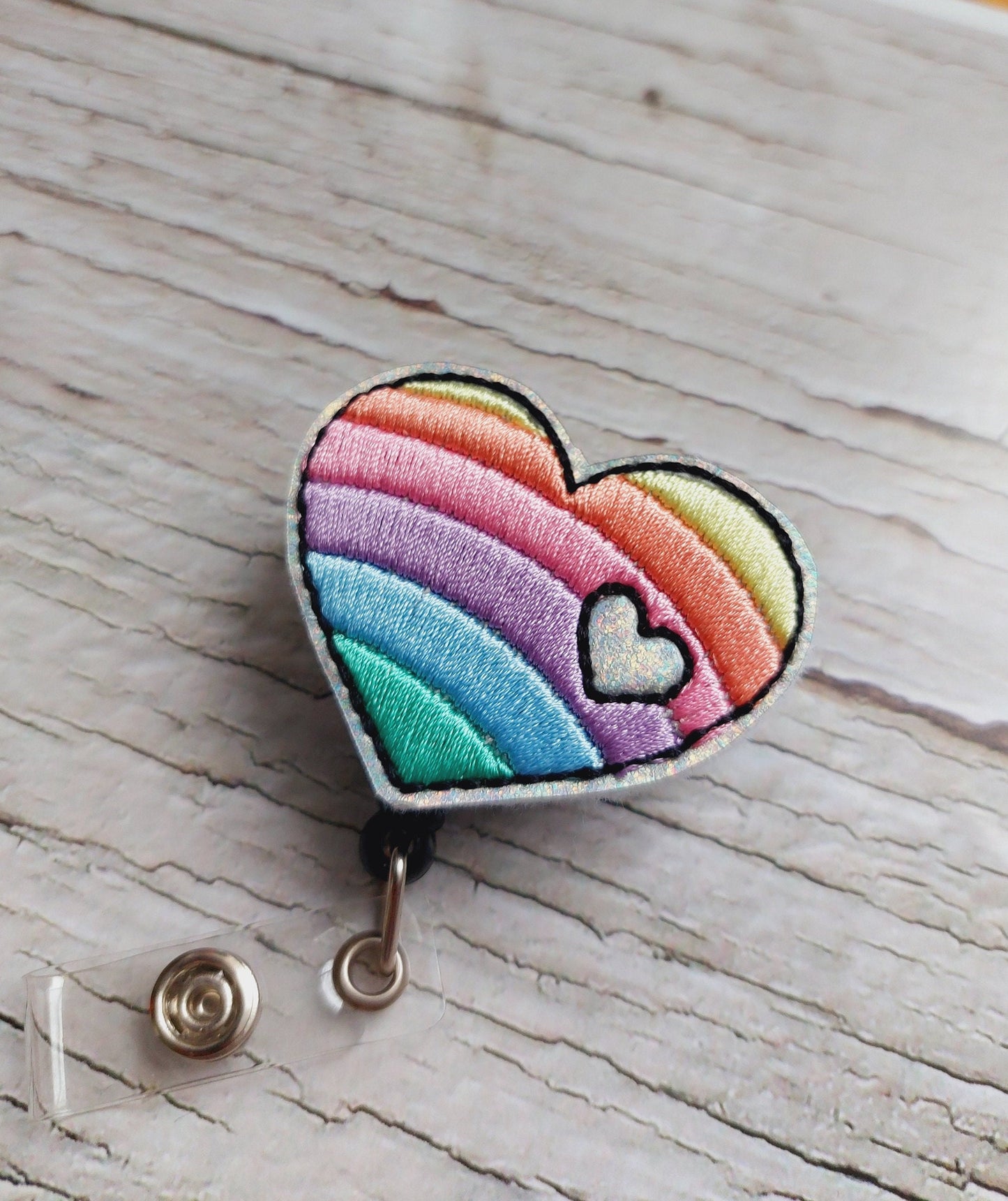 Heart Rainbow Badge Reel