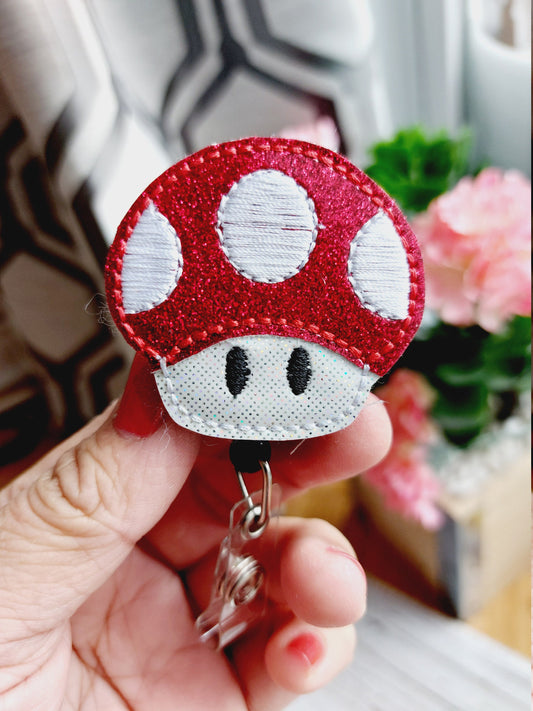 Mushroom Badge Reel