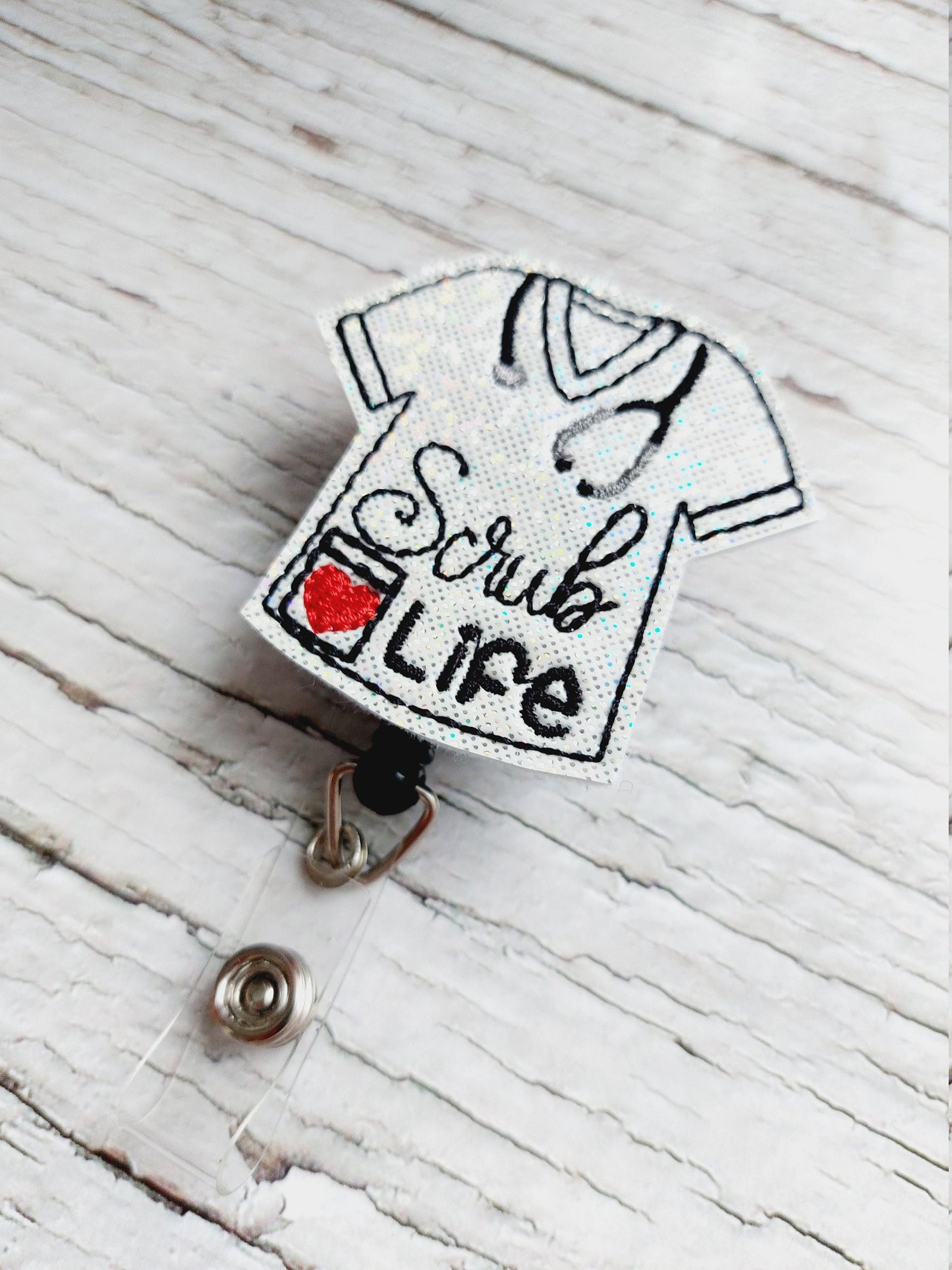 Scrub Life  White Badge Reel