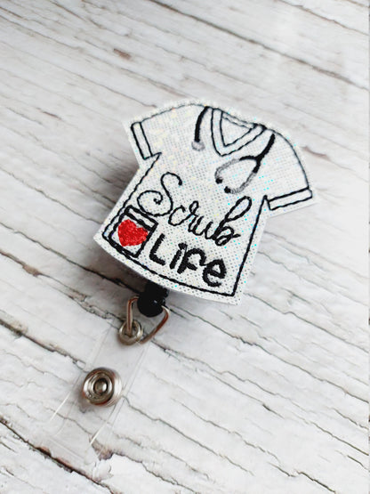 Scrub Life  White Badge Reel