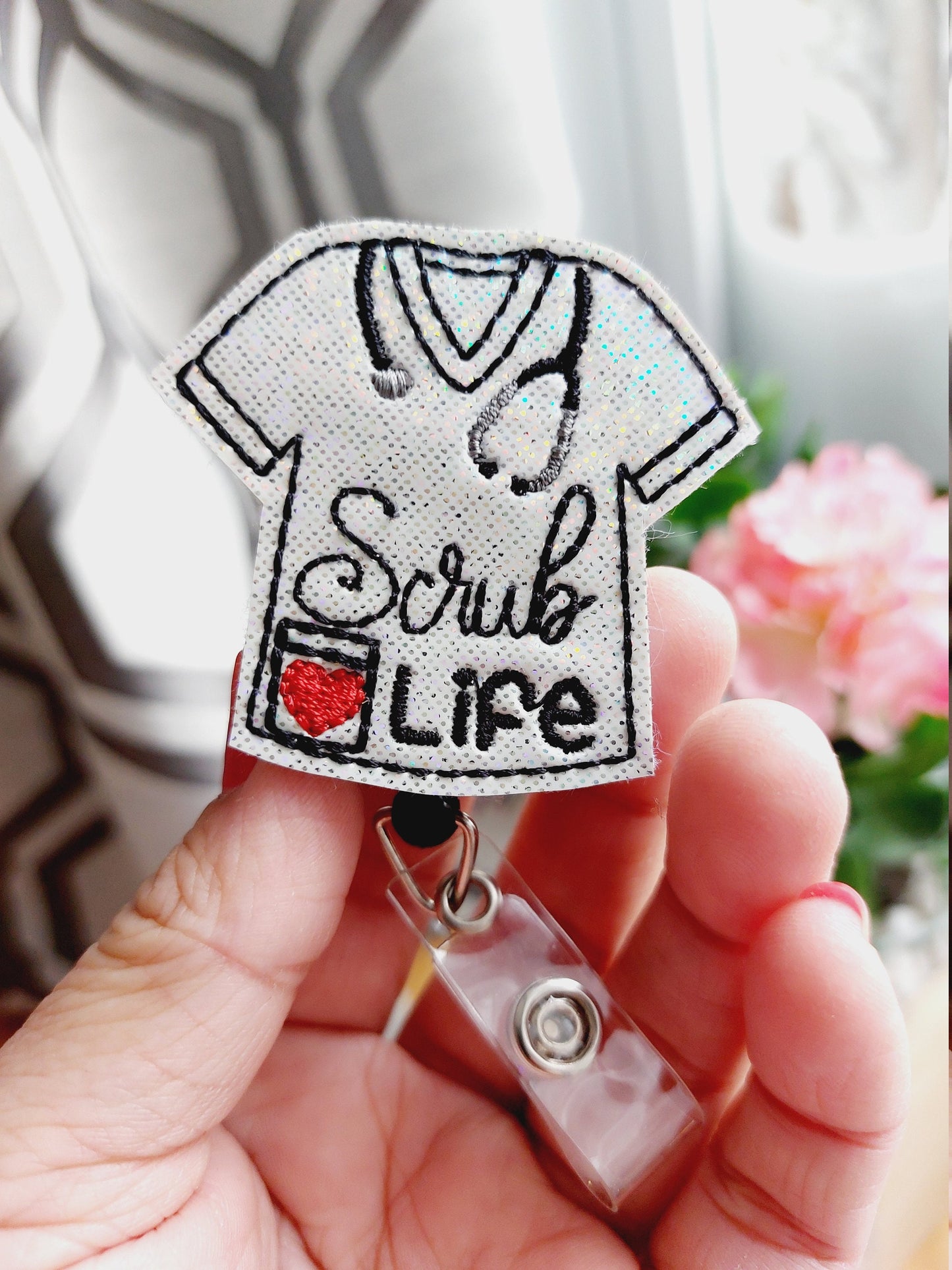 Scrub Life  White Badge Reel