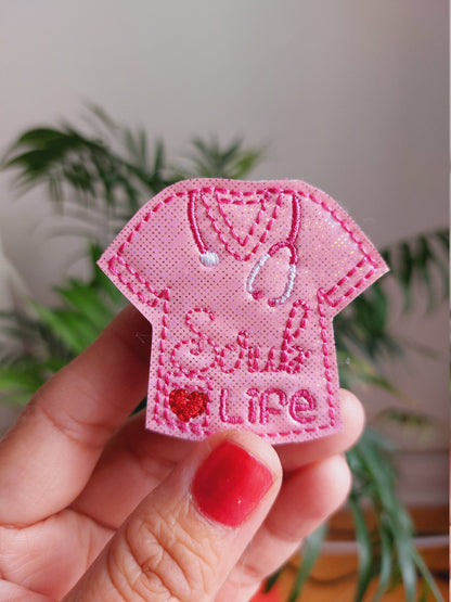 Scrub Life Pink Badge Reel