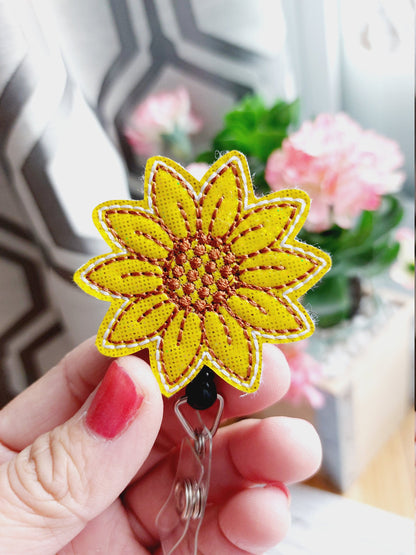 Sunflower Badge Reel