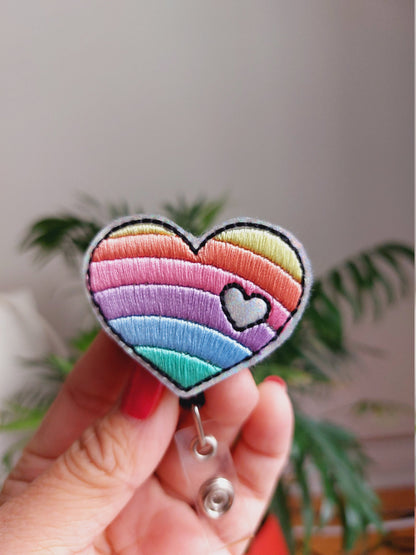 Heart Rainbow Badge Reel