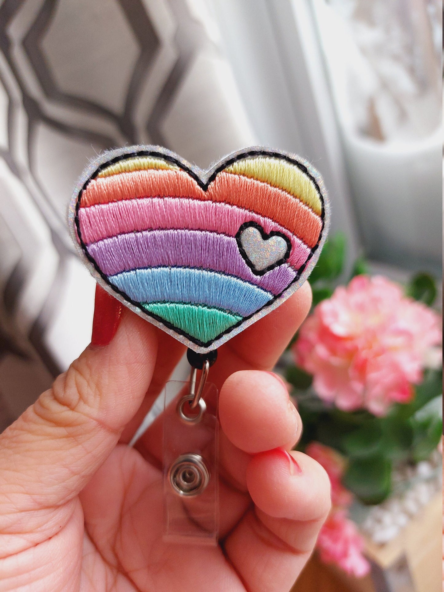 Heart Rainbow Badge Reel