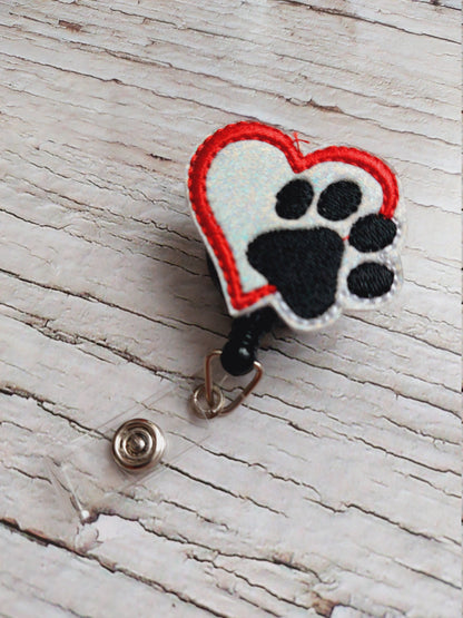 Heart Paw Badge Reel