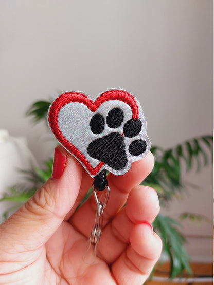 Heart Paw Badge Reel