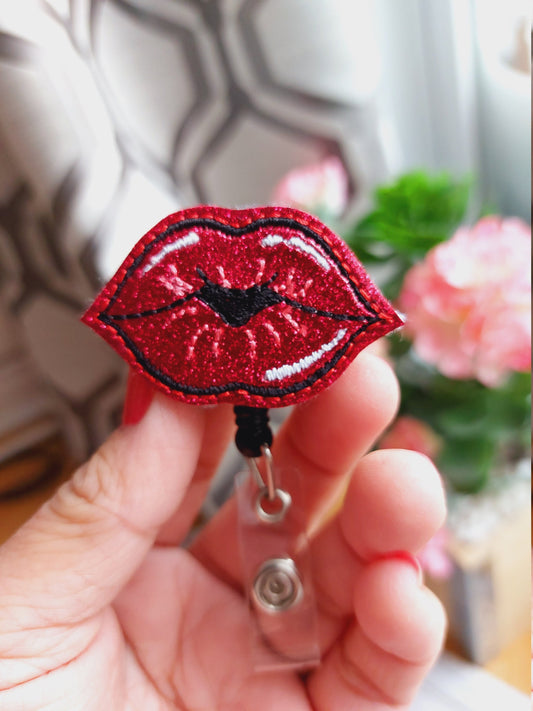 Lips Badge Reel, Retractable Reel , ID Holder, Medical Badge Real, for Nurses Uniform