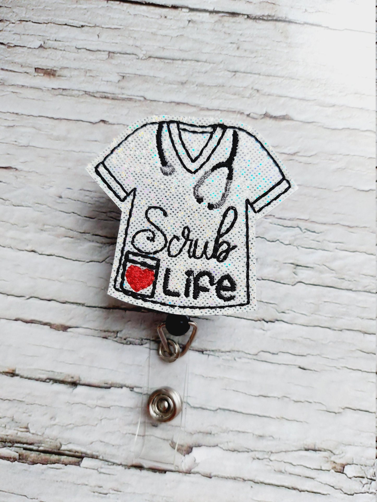 Scrub Life  White Badge Reel