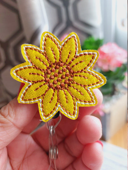 Sunflower Badge Reel