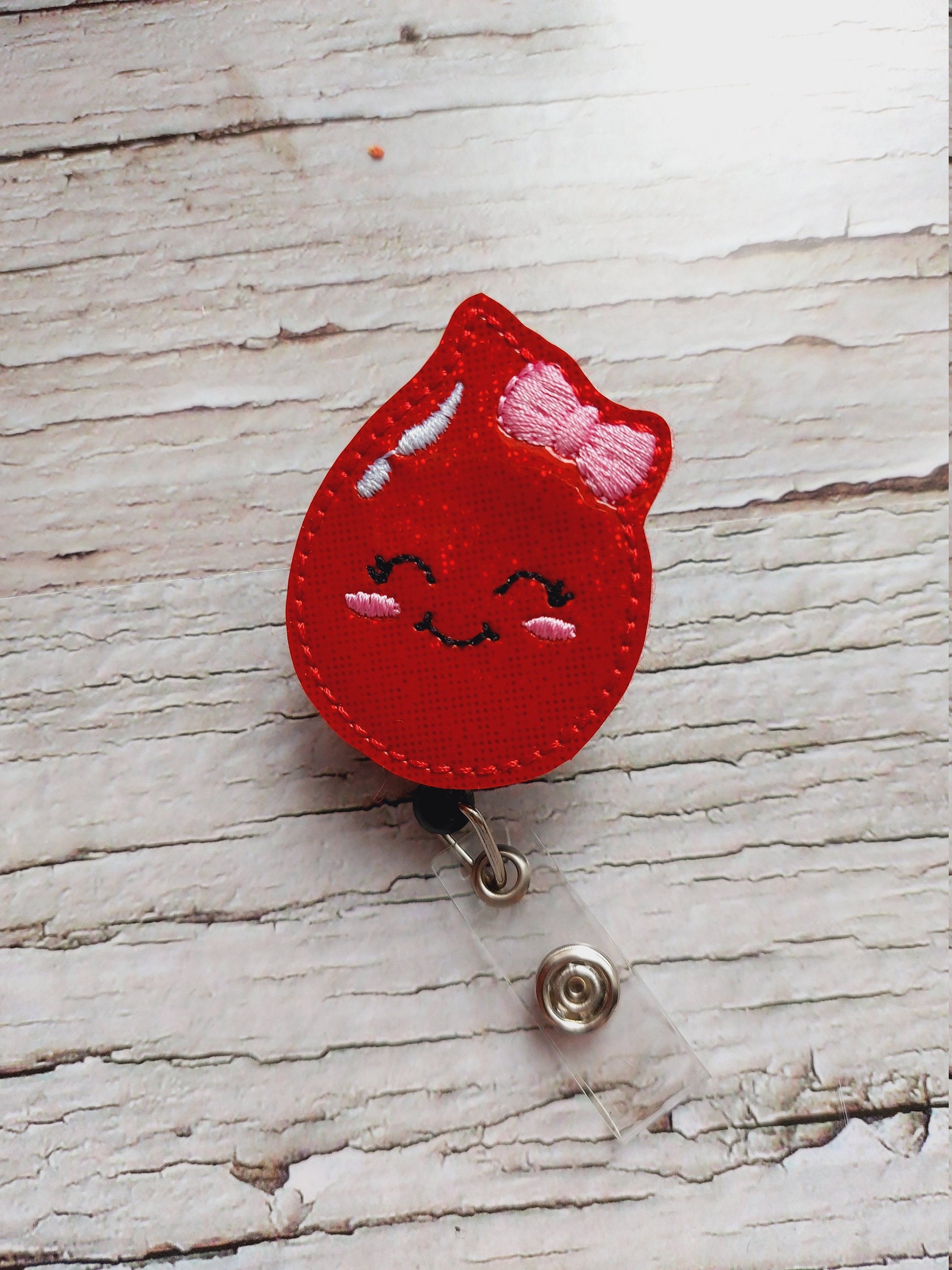 Blood Drop Badge Reel – Mika Rhenzy Designs