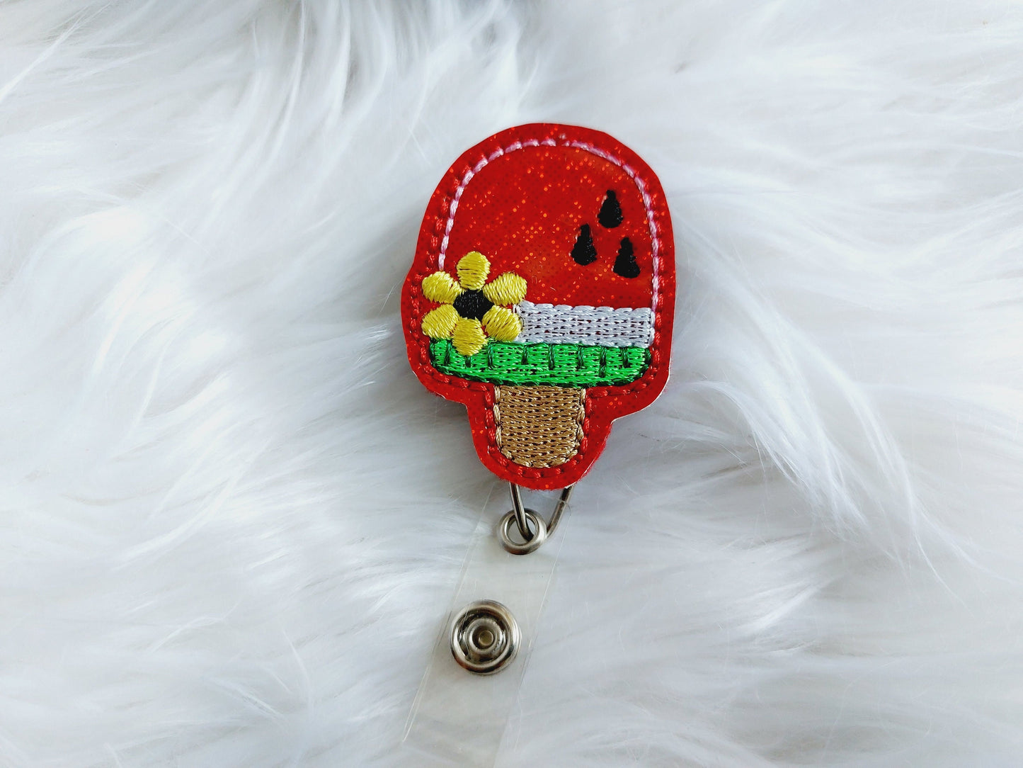 Watermelon Popsicle Badge Reel