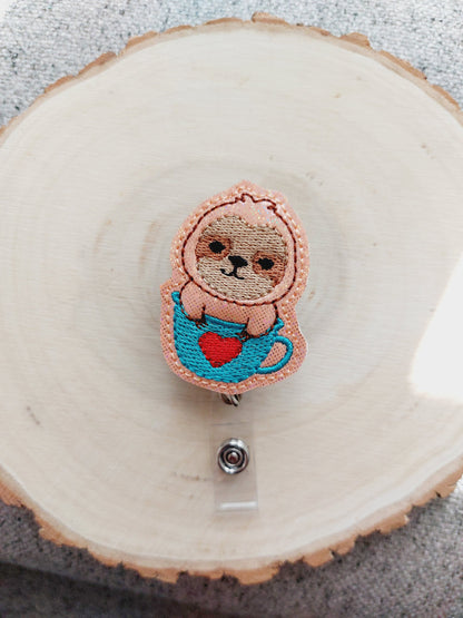 Sloth Animal Badge Reel, Retractable Reel , ID Holder, Medical Badge Real, for Nurses Uniform