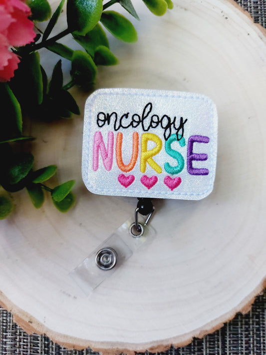 Oncology Nurse Badge Reel, Retractable Reel , ID Holder, Medical Badge Real, for Nurses Uniform