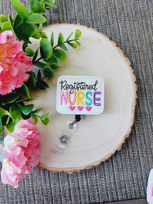 Registered Nurse Badge Reel, Retractable Reel , ID Holder, Medical Badge Real, for Nurses Uniform