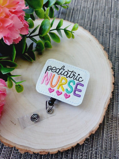 Pediatric Nurse Badge Reel, Retractable Reel , ID Holder, Medical Badge Real, for Nurses Uniform