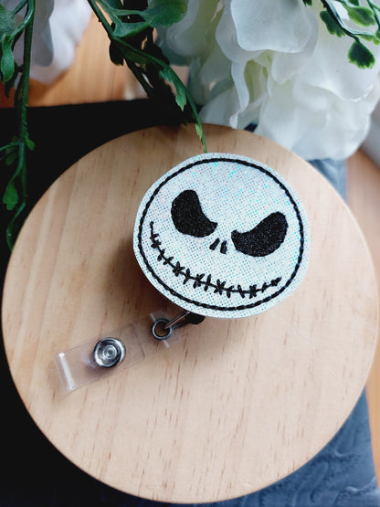 Halloween Head Skull Badge Reel