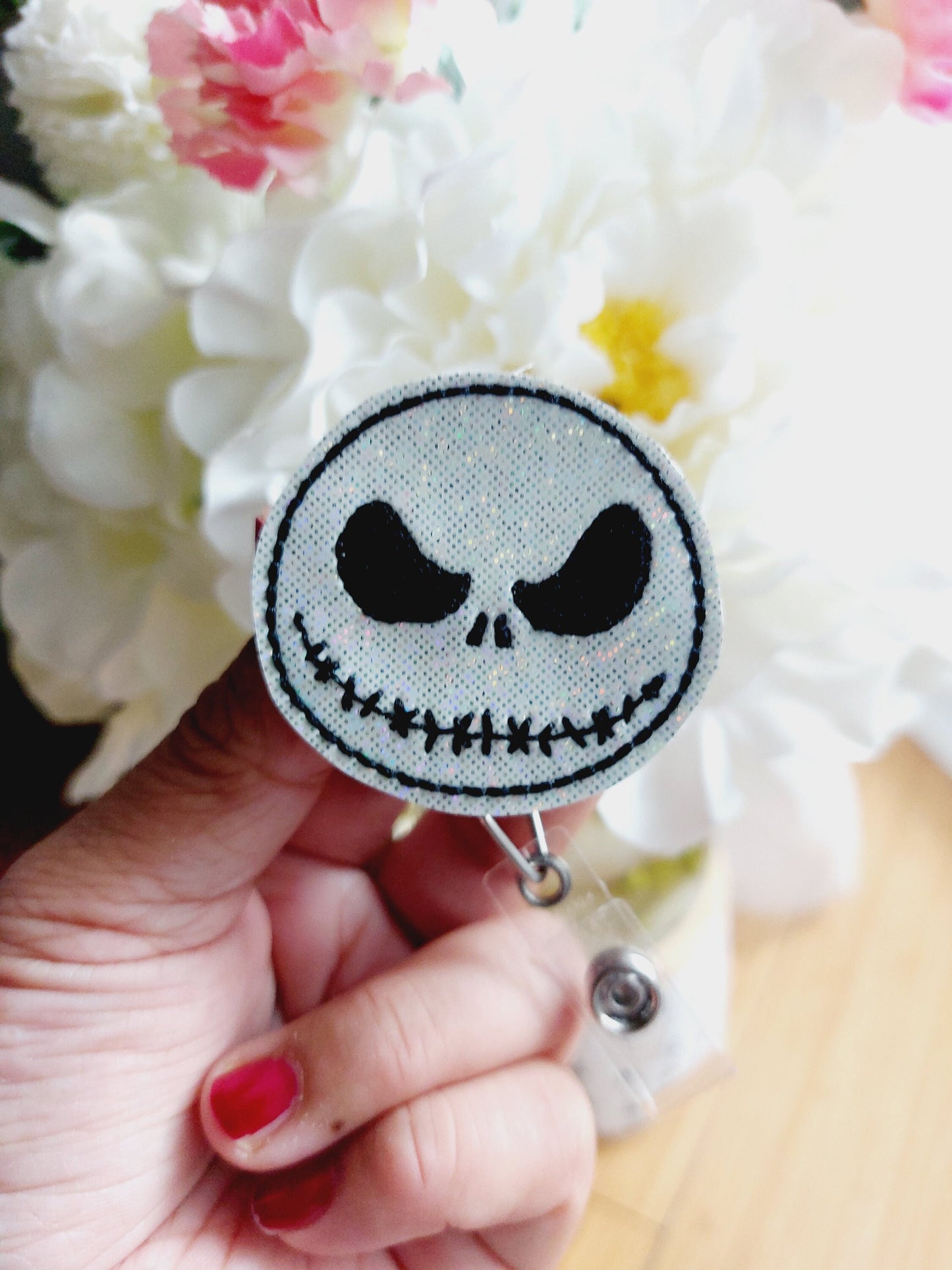 Halloween Head Skull Badge Reel