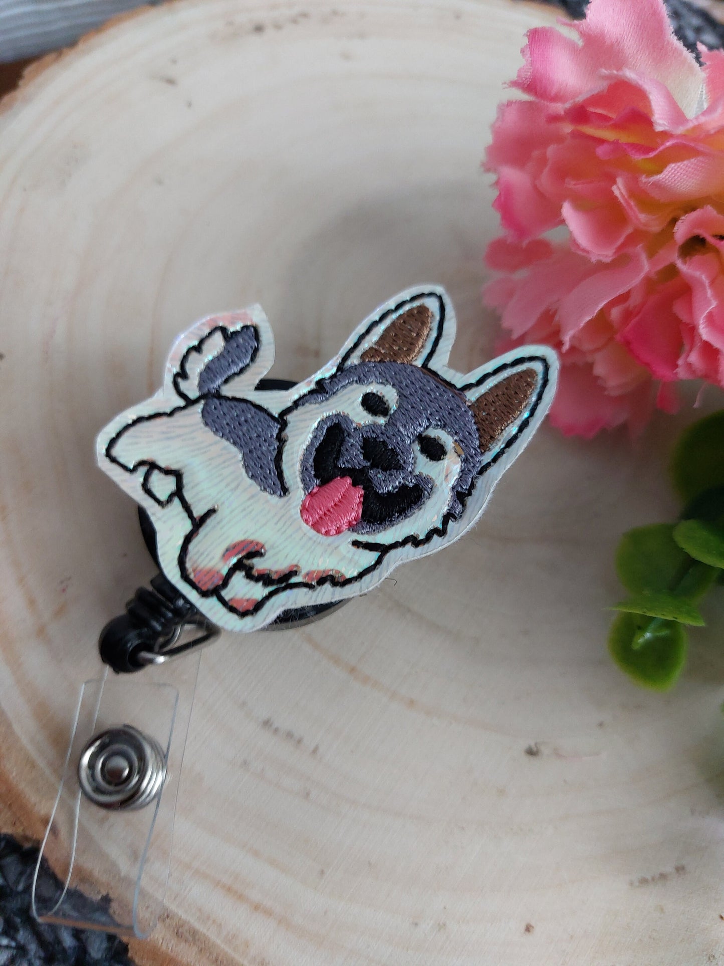 German Shepherd Dog Badge Reel