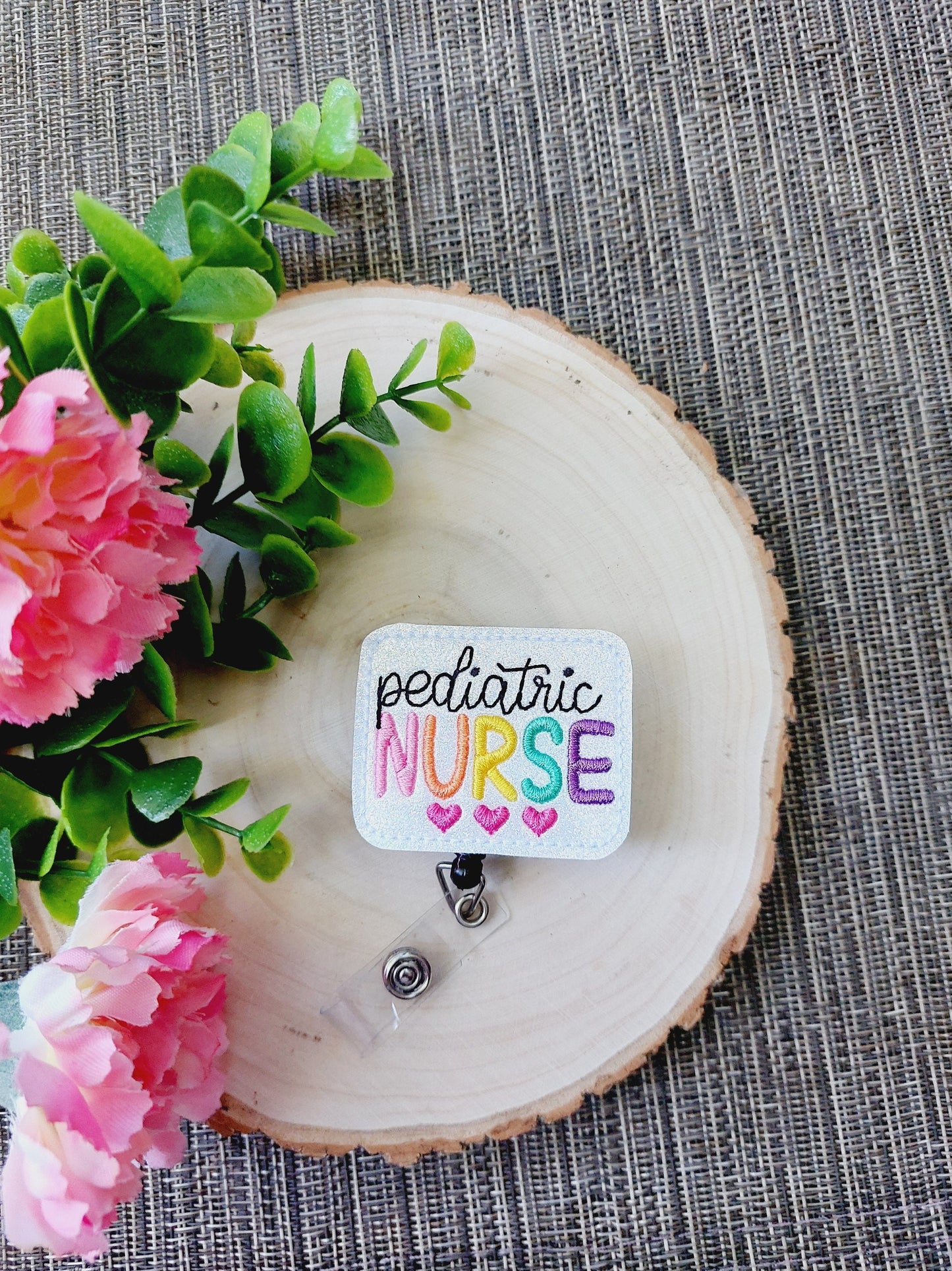 Pediatric Nurse Badge Reel, Retractable Reel , ID Holder, Medical Badge Real, for Nurses Uniform