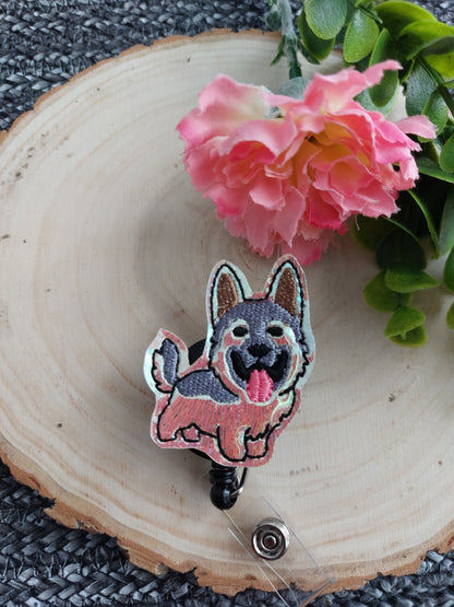 German Shepherd Dog Badge Reel