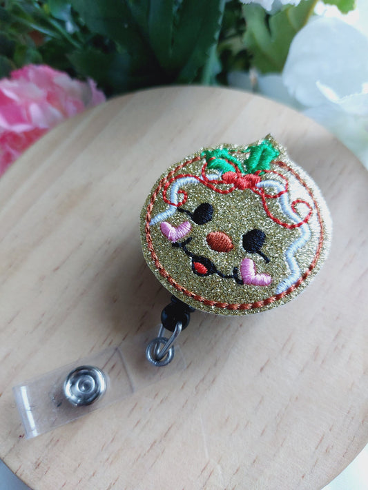 Ginger Bread Head  Badge Reel