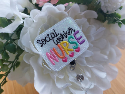 Social Worker Nurse Badge Reel