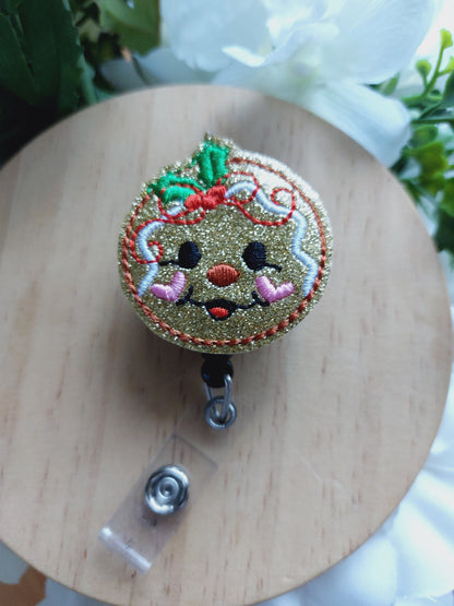 Ginger Bread Head  Badge Reel