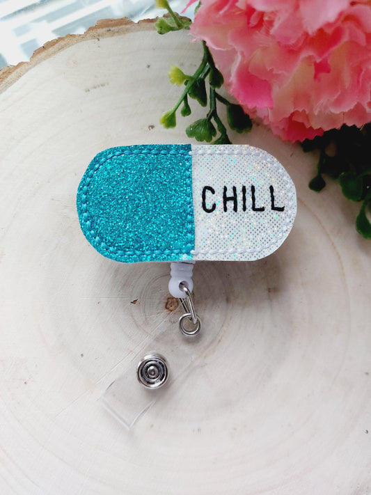 Chill Pill Aqua Badge Reel