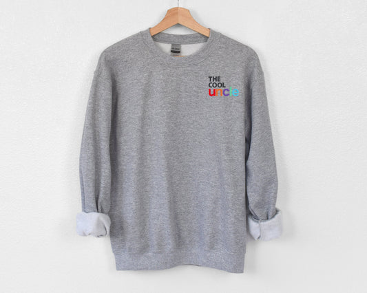 The Cool Uncle  Embroidered Crewneck Sweatshirt