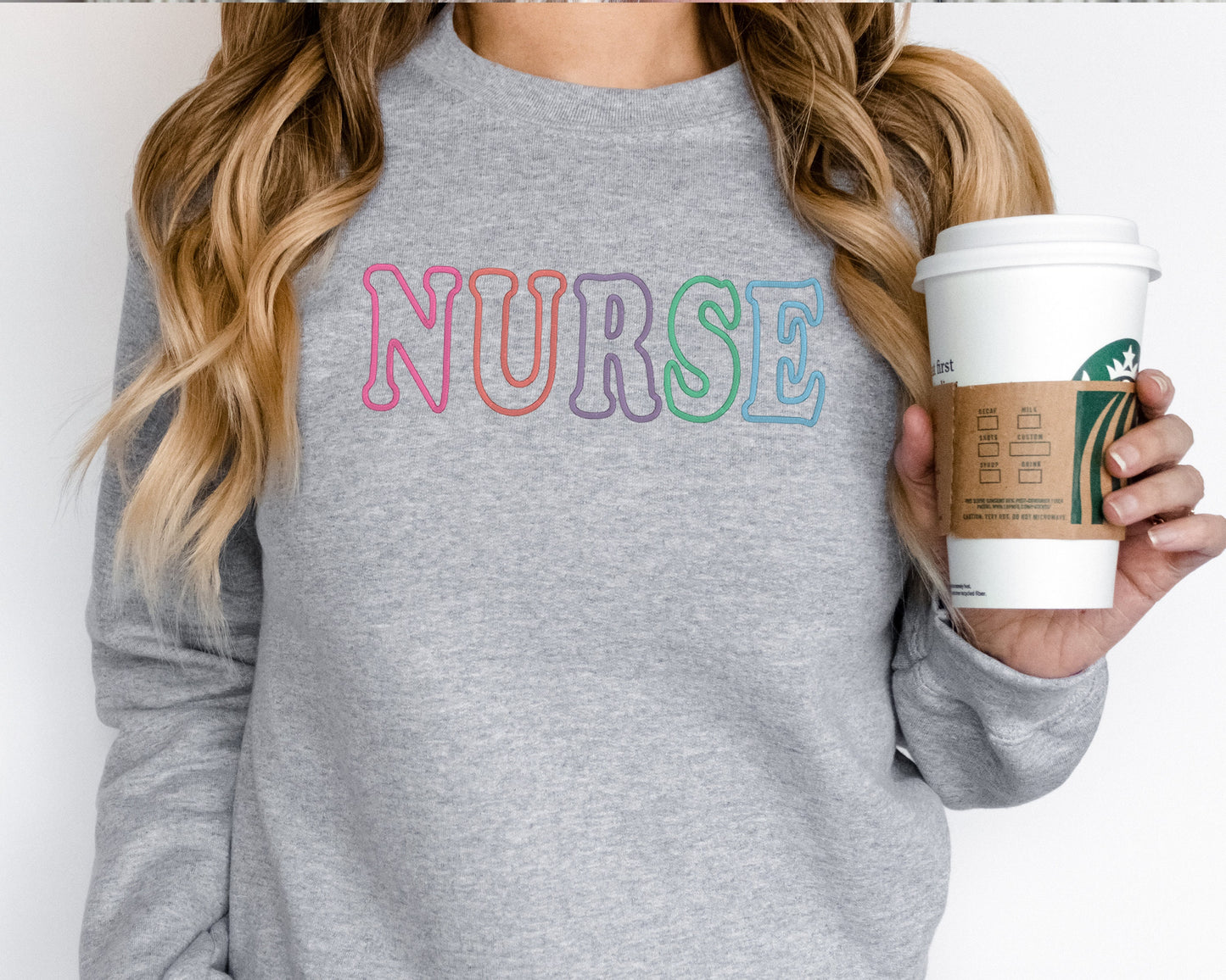 Embroidered Nurse Crewneck Sweatshirt