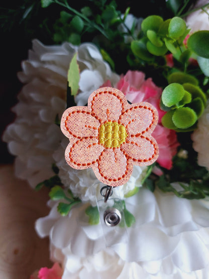 Orange Flower Badge Reel