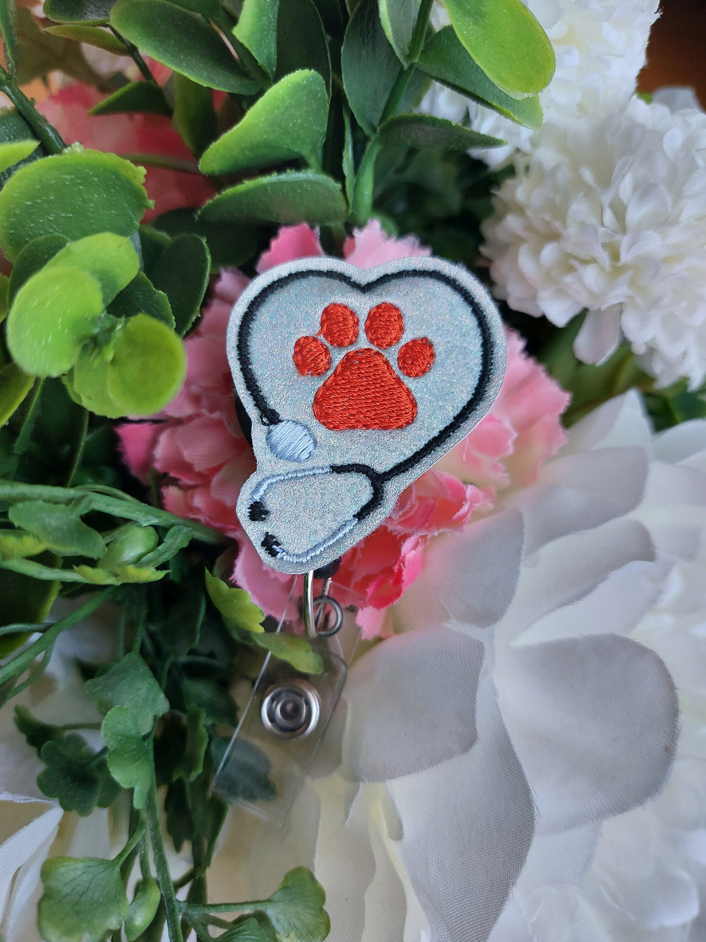 Paw Stethoscope Badge Reel