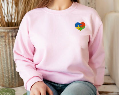 Autism Rainbow Embroidered Sweatshirt