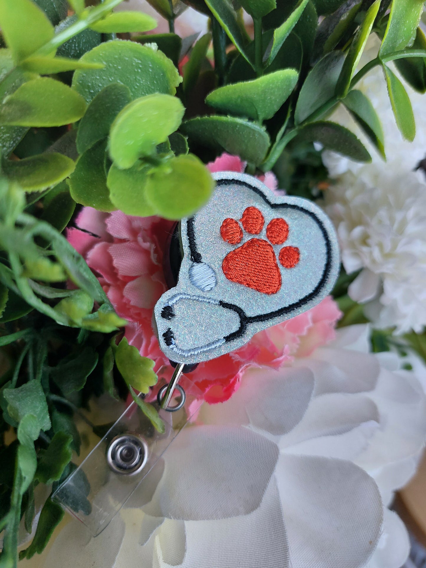 Paw Stethoscope Badge Reel