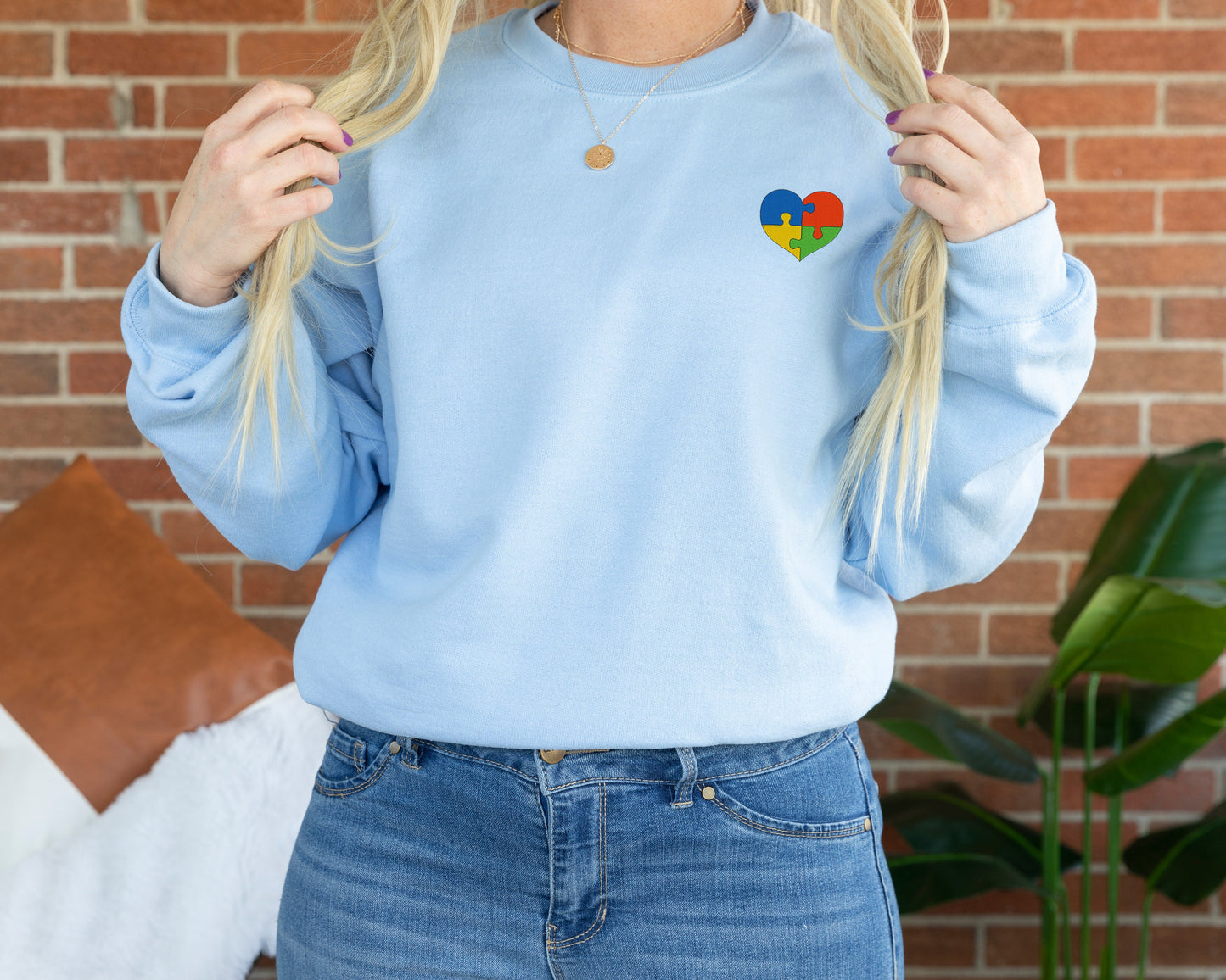 Autism Rainbow Embroidered Sweatshirt