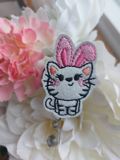 Cat Bunny  Badge Reel