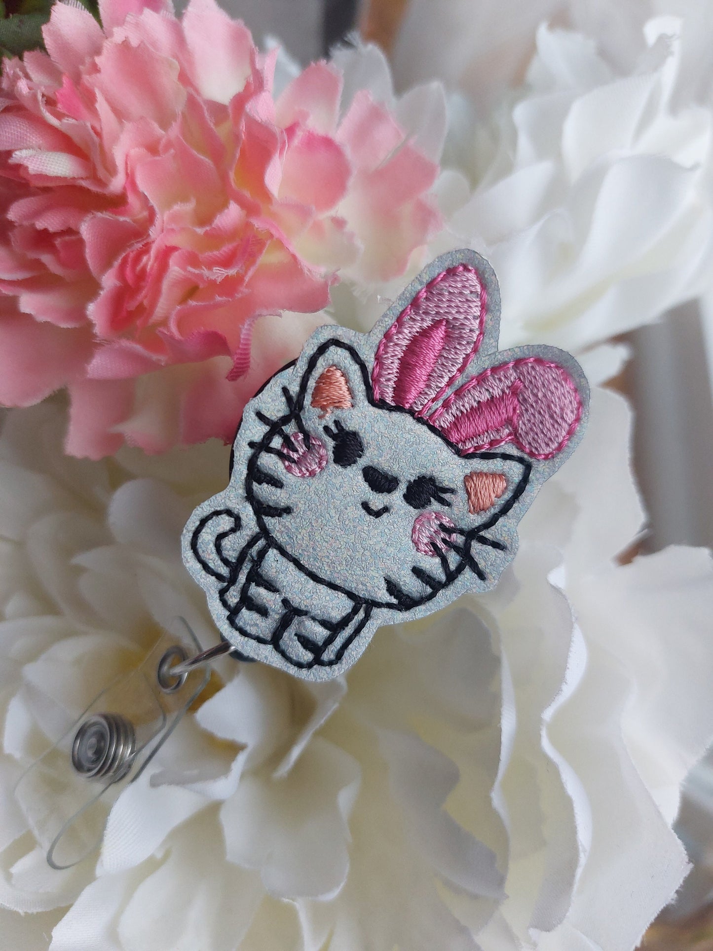 Cat Bunny  Badge Reel