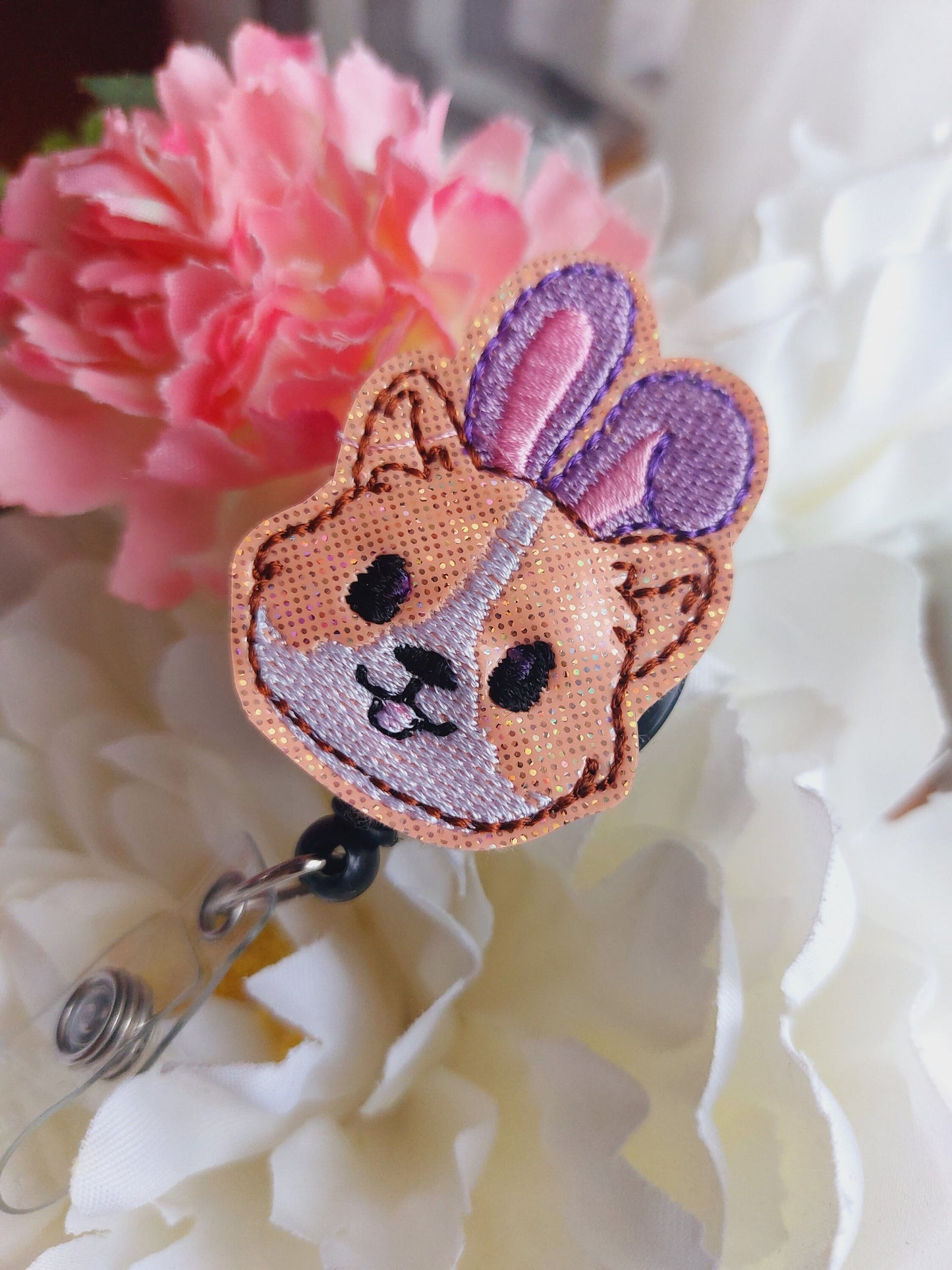 Dog Bunny  Badge Reel