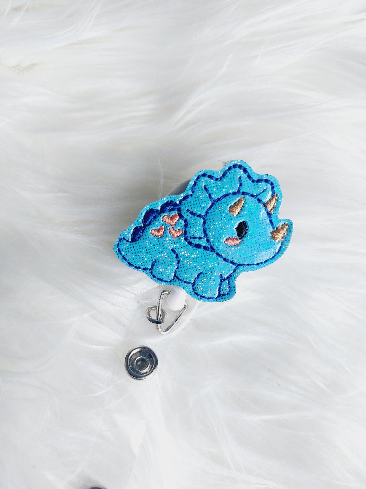 Blue Dinosaur Badge Reel